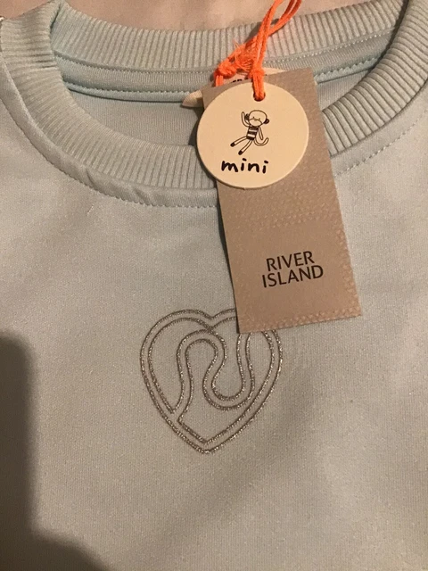 River island mini girls aged 3-4 years Blue scuba frilly tracksuit BNWT 6