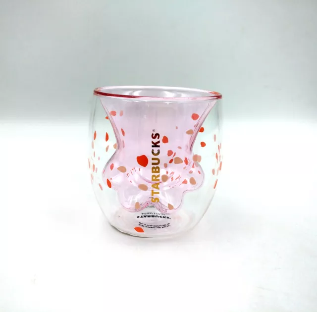 2019 StarBK Double Wall Glass Mug 6oz Sakura Pink Coffee Cup Cat's Paw Edition 2