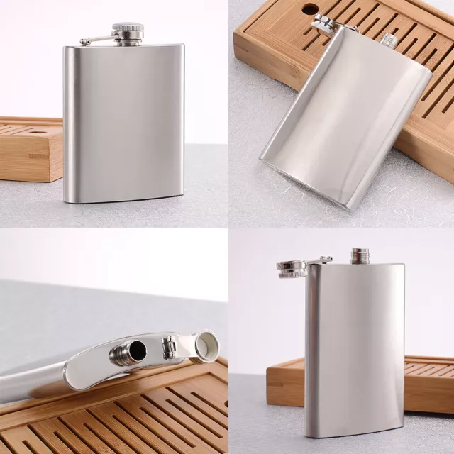 US 1-2 Pcs 7/10 Oz  Liquor Pocket Hip Flask Leak-Proof Drinking Stainless Steel