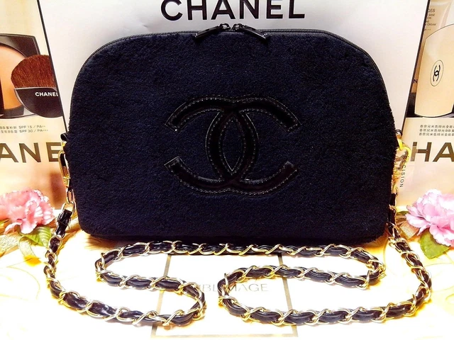 CHANEL GIFT BEAUTY Bag BLACK Velvet Shoulder Cross body Chain Bag ~20%OFF  $76.60 - PicClick AU