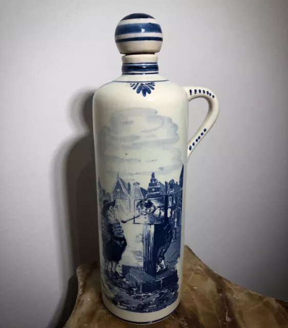 Vintage Delft Bleu Bols Carafe Bouteille Made IN Hollande