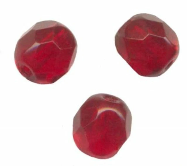 25 PERLES FACETTES DE BOHEME  6 mm RUBY port gratuit
