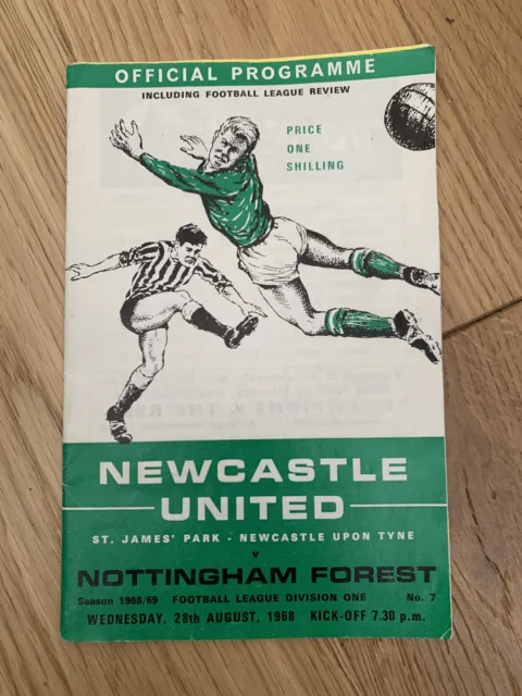 1968/69 Newcastle Utd v Nottingham Forest Programme Div 1 inc Football League Re