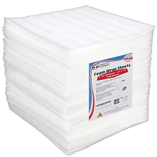 100 Pack Cushioning Foam Sheets (R) 12" X 12", 1/16" Thickness, Cushion Foam ...