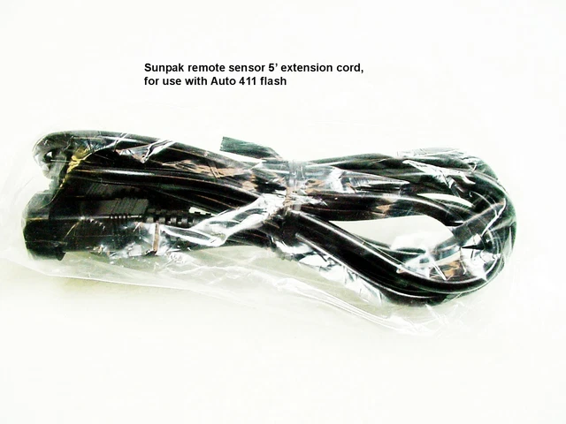 Sunpak Remote Sensor 5' Extension Cord | Fits 411 Flash | New | $21 |