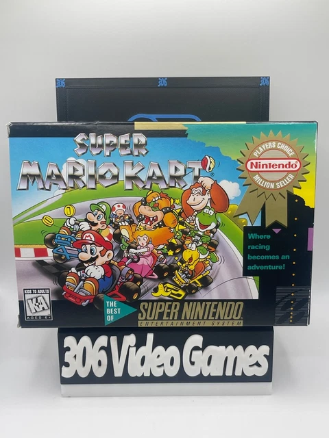 SUPER MARIO KART Nintendo SNES Players Choice Authentic CIB Great ...