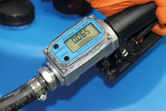 Inline Digital Flow Meter Transfer Fluid Rate  ADblue Petrol Oil Diesel Flow