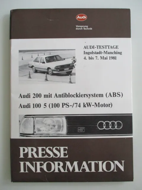 Audi-Testtage Ingolstadt-Manching Presse Information Pressemappe Press Kit 1981