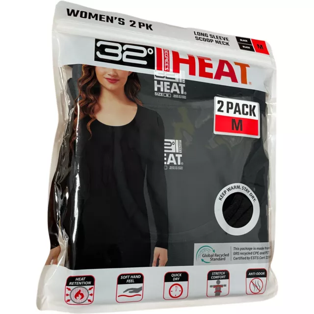 32Degrees Cozy Heat Underwear Top Keep Warm Stay Dry Scoop& Turtle Neck  Navy
