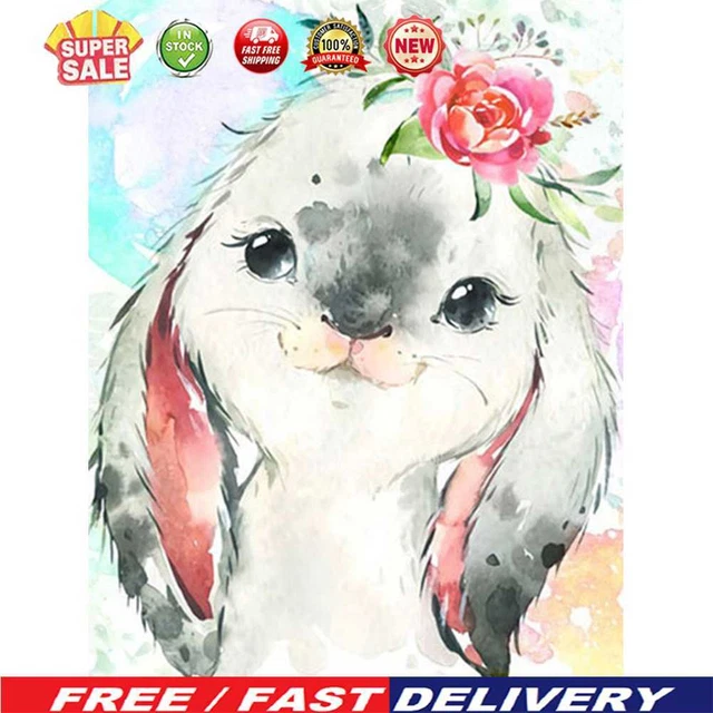 (DE5856) Acuarela Conejo Cuadrado Diamante Pintura 5D Hágalo usted mismo Kits de Imágenes (VVV56) 50