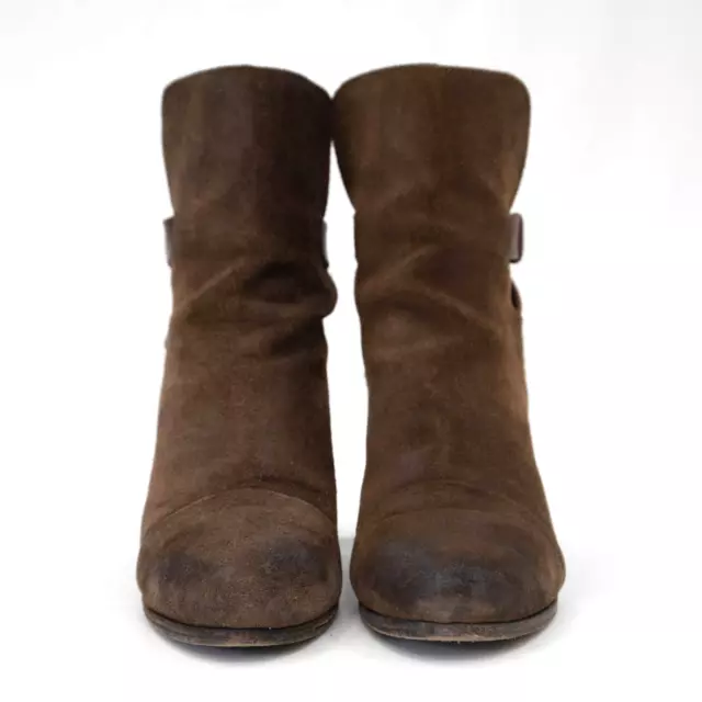 Rag & Bone Brown Kinsey Waxed Suede Ankle Boots Size 37.5 US 7.5 3