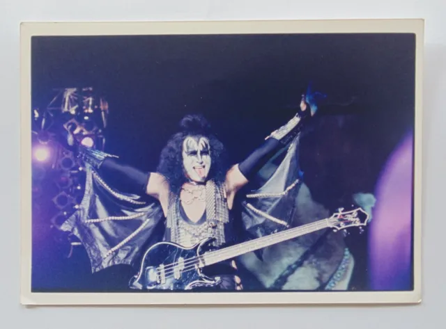 VINTAGE KISS GENE SIMONS PUBLICITY PROMO PRESS PHOTO MADE IN MEXICO 80's. 6x8''