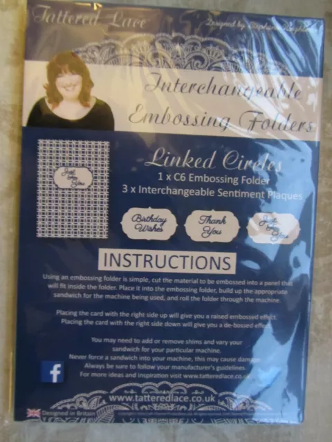 Tattered Lace-Interchangeable Embossing Folders-Linked Circles-New