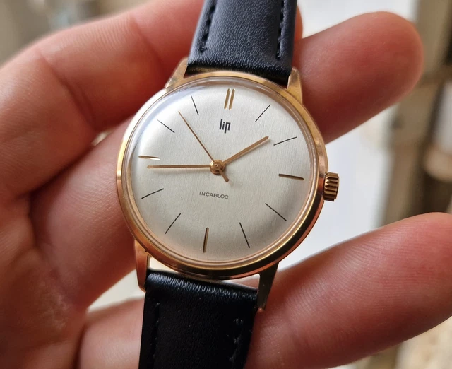 Montre Vintage Mécanique LIP - Calibre R136F - Révisée Par Horloger - Boîtier Plaqué Or Années 60