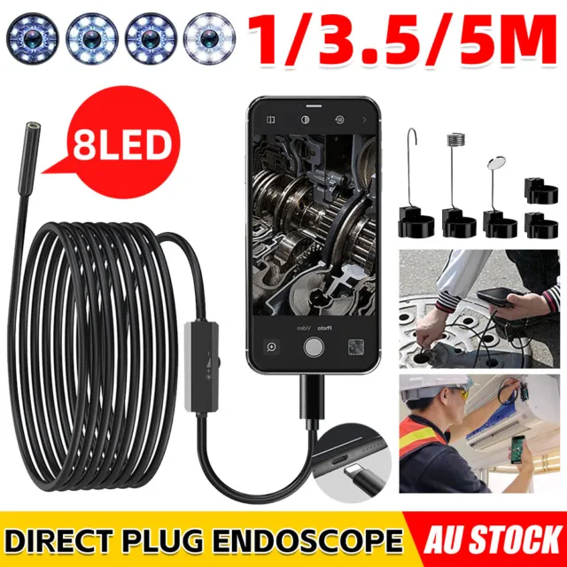 USB-C Direct Plug To iPhone 15 Android iOS Borescope Endoscope Inspection  Camera