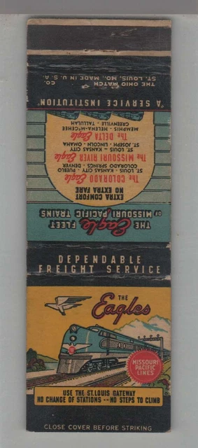 Matchbook Cover - Railroad - Missouri Pacific Lines Route Of The Eagles