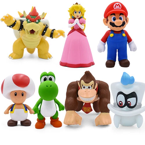 SUPER MARIO BROS Bowser Princess Peach Model PVC Figure Toys Cake