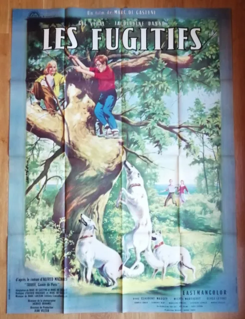 FUGITIFS affiche cinema originale 160x120 cm '60 chiens blanc mascii