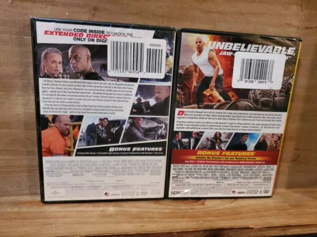 F8: The Fate Of The Furious/F9: The Fast Saga (DVD 2-Pack) Fast And Furious NEW 2