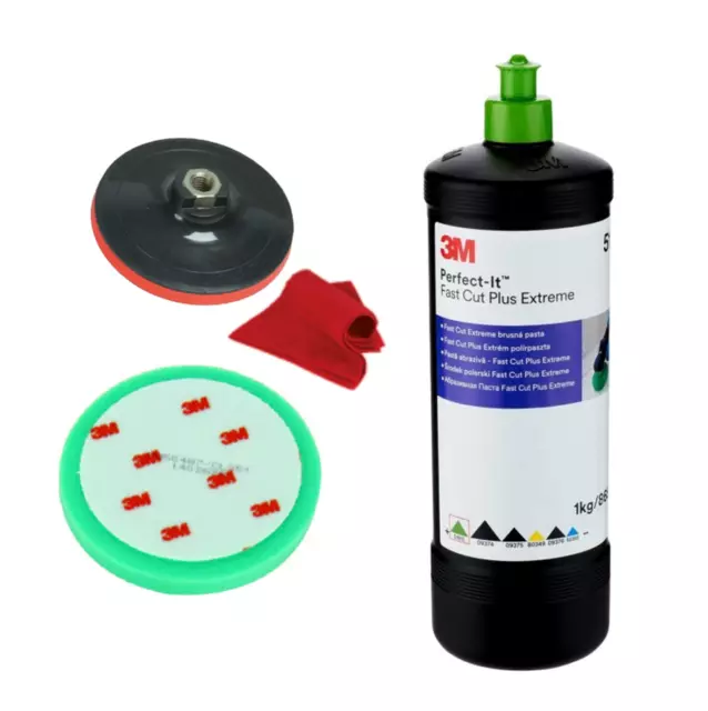 Kit de Lustrage 3M 51815 - 50487 Fast Cut Bouchon Vert