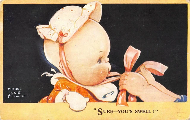 Cpa Illustrateur Signe Mabel Lucie Attwell Sure You's Swell