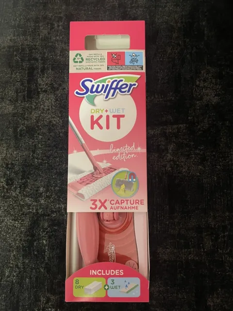 Swiffer Kit Rosa Limited Edition Catturapolvere Manico 8 Panni Wet 3 Dry  Tik Tok
