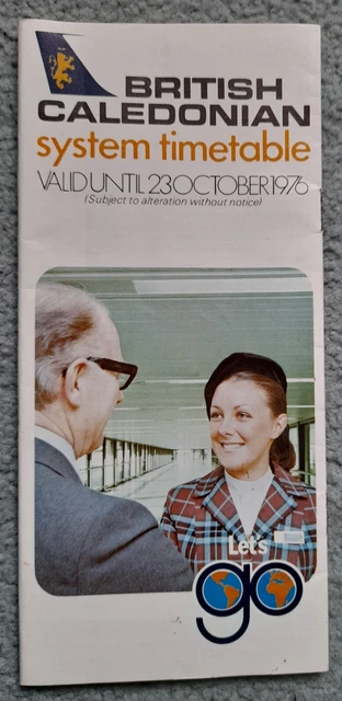 Vintage - 1976 British Caledonian System Timetable Intercontinental Routes