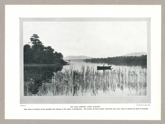 Luss Straits, Loch Lomond, Scotland Original Vintage Photo Image Book Print 1924