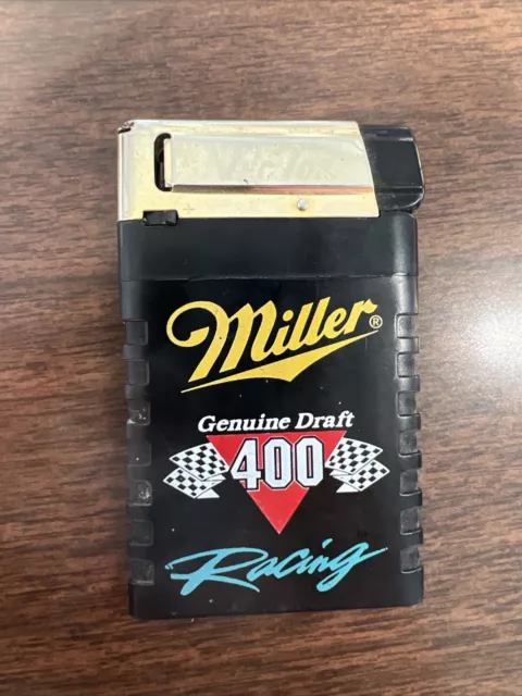 Vintage Miller Genuine Draft Racing Team Mgd Vector Refillable Butane Lighter