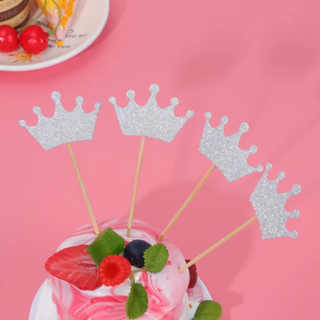 24 Pcs Cake Decor Wedding Cupcake Topper Birthday Crown Ingredients Baby