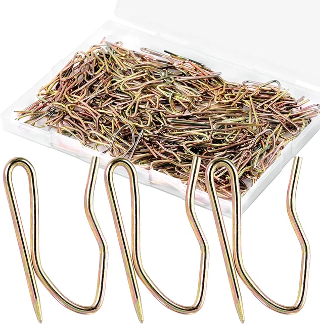 Metal Curtain Hooks, 200PCS Drapery Hook Pins Stainless Steel Pin-On Hooks for W