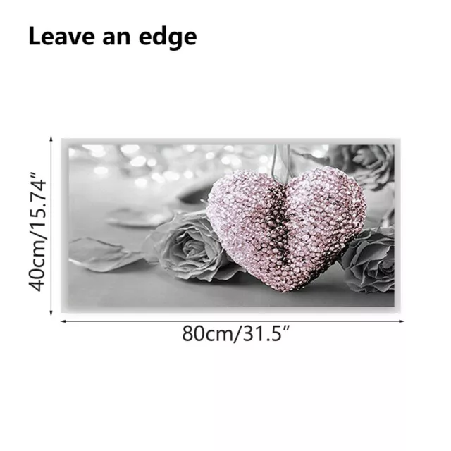 40*80Cm Pink Heart And Grey Flower Art Canvas Print Wall Picture Decoration