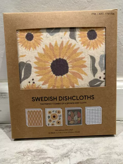 Swedish Dishcloth-Cellulose Sponge cloth Eco-Friendly Reusable(12 packs)