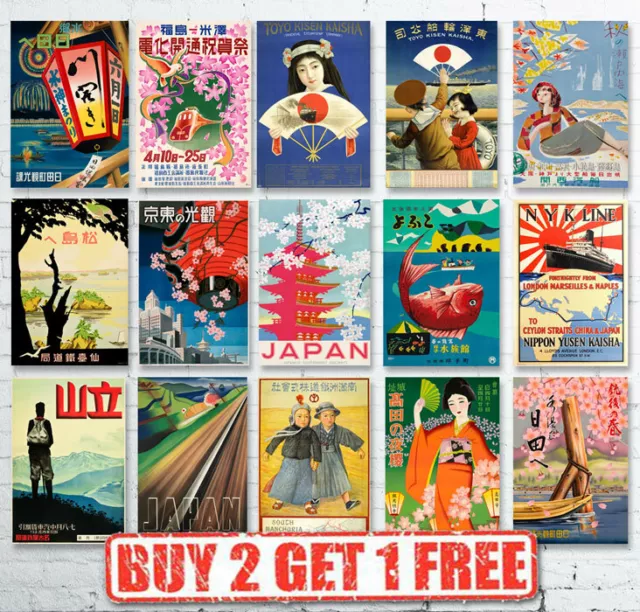 Vintage High Quality Japanese Japan Travel Posters Prints Wall Art A4/A3/A2/A1