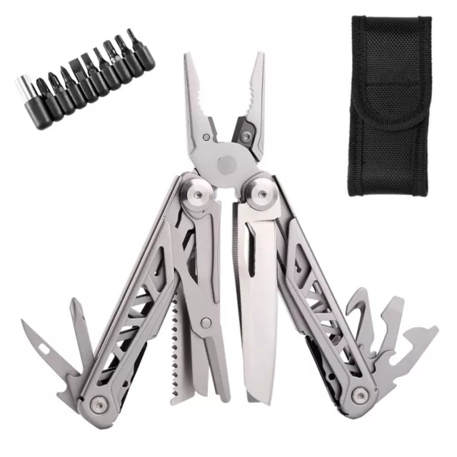 15 in 1 Multitool Zange Messer Schere Säge Taschenmesser Multifunktionswerkzeug