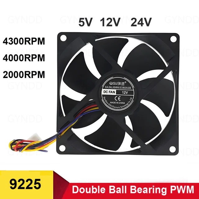 92MM Computer Cooling Fan,SP922512H DC12V 0.32A 9225 2-wire