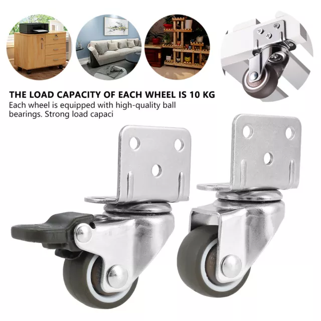 4X Heavy Duty Rubber Swivel Furniture Castor Wheels Trolley Caster Brake ko