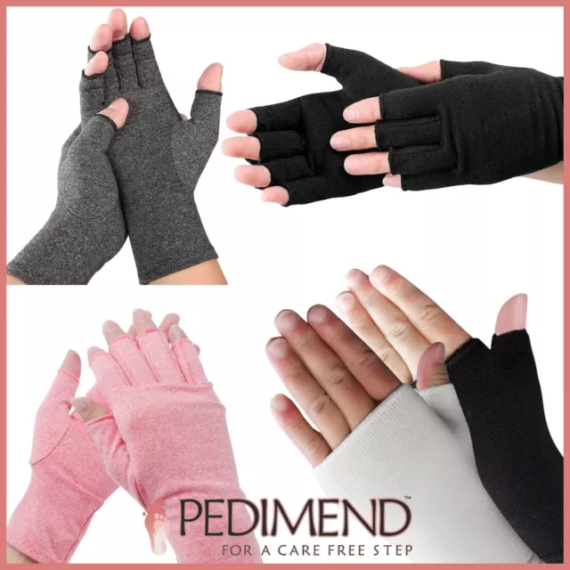 PEDIMEND Kompressionshandschuhe für Arthritis halber Finger & fingerlose magische Handschuhe