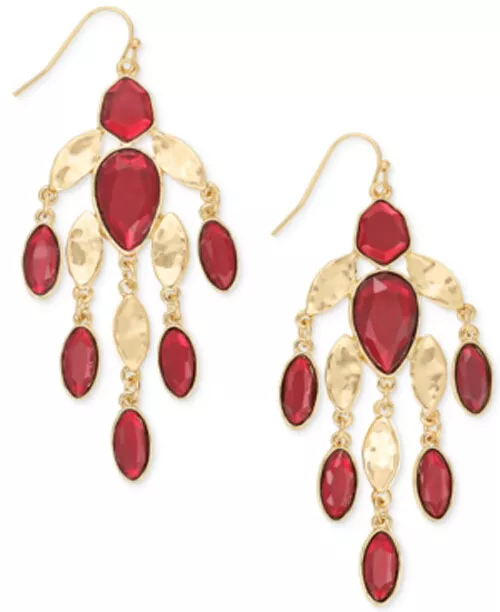 New Style & Co Red Stone Chandelier Earrings $24.50