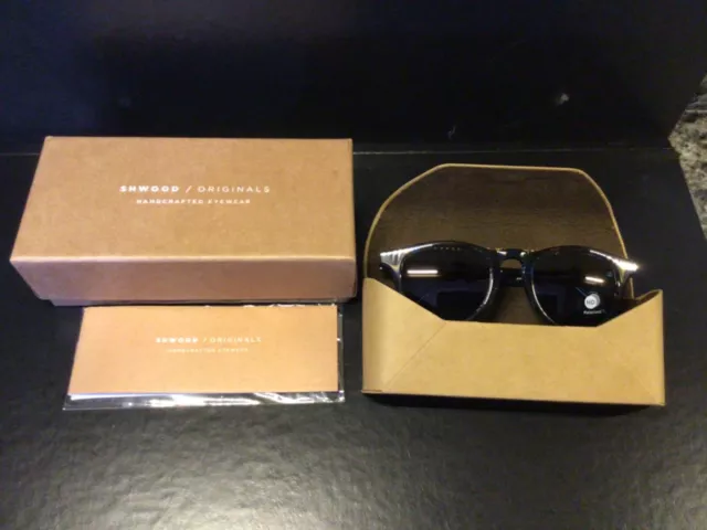 Shwood Sunglasses Francis Polarized Blue/Elm Burl 100%UVA/UV - Brand New