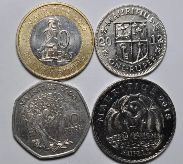 Rupee Mauritius 4 Coins 2000-2020