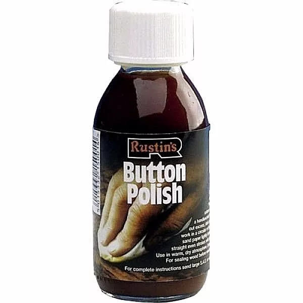 Rustins Botón Pulido 125ml Puro Shellac Muebles de Madera Acabado Barniz
