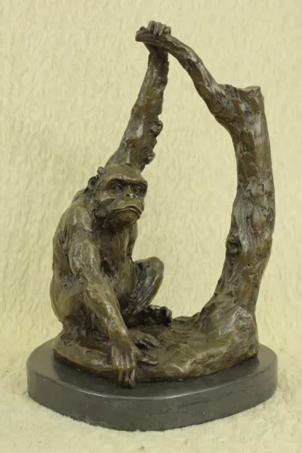 Art Deco bronze sculpture mascot monkey chimpanzee Hot Cast Figurine Artwork