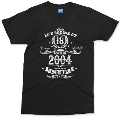 18th Compleanno T-shirt personalizzata nato nel 2004, 18 ANNO VECCHIO Custom anno età Tee