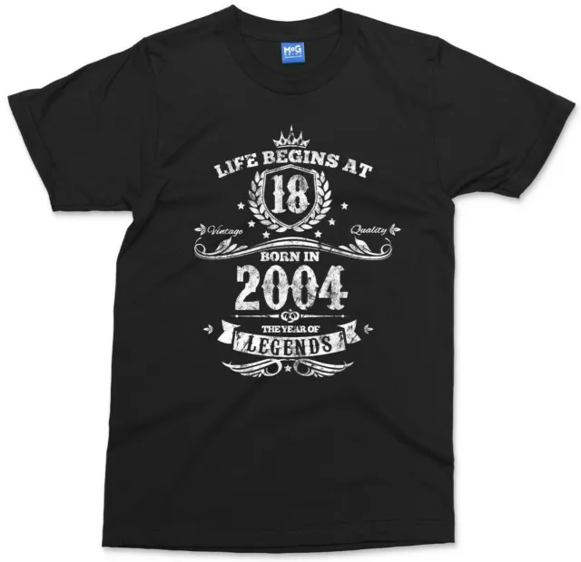 T-shirt 18° compleanno personalizzata nata nel 2004 18 anni personalizzata età anno