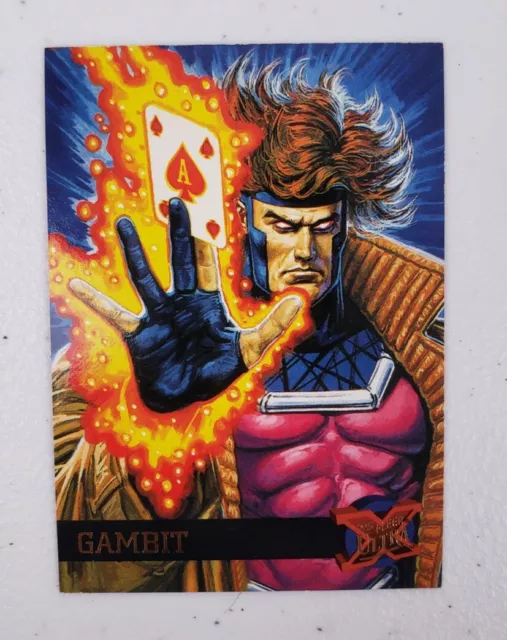 Marvel Fleer Ultra X-Men '95 Gambit Trading Card #20 Embossed Gold Foil