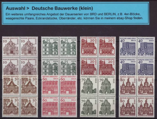 BERLIN Dauerserien Auswahl Deutsche Bauwerke klein 4er-Blöcke