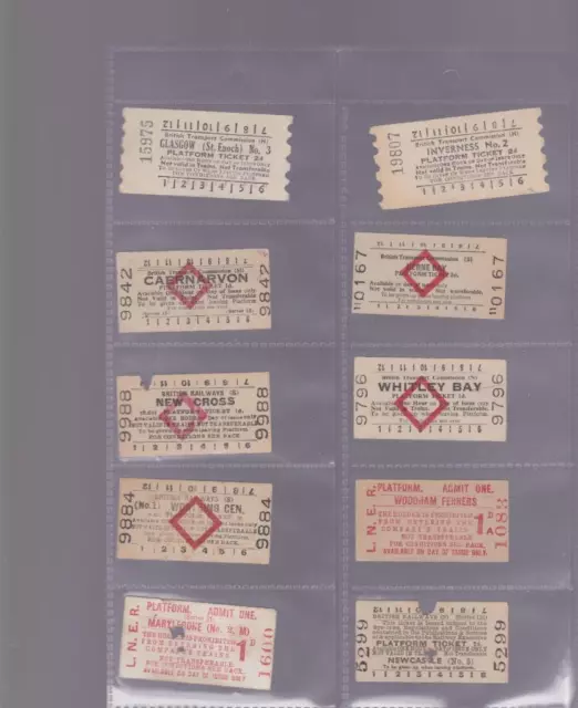 10 Railway Platform Tickets (All Imaged)