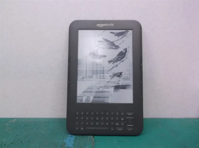 Amazon Kindle Keyboard D00901 Gray 3rd Gen 4GB 6" eBook Reader w broken screen