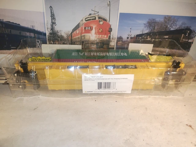 Menards Yellow Code MENARDS INTERMODAL YELLOW DTTX 6959 with Evergreen &K-Line Container O ...